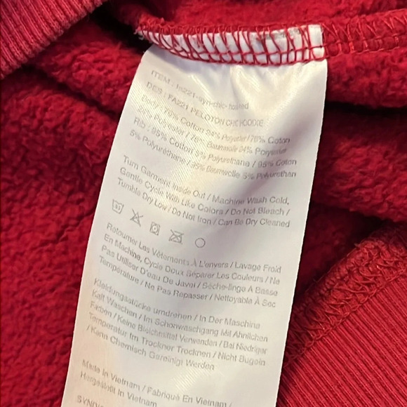 PELOTON Chic Graphic Spellout Athletic Hoodie Faded Washed Pink Kangaroo Pocket - Picture 10 of 16